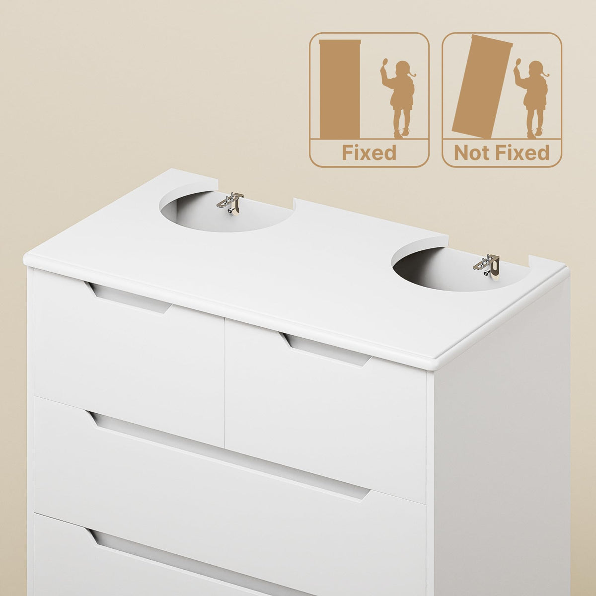 White 6-Drawer Dresser