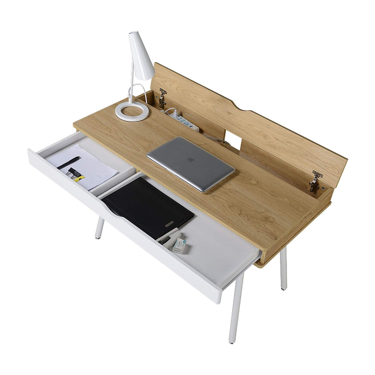 Techni Mobili 46”W Writing Desk w/ Large Drawer & Hidden Cord Management