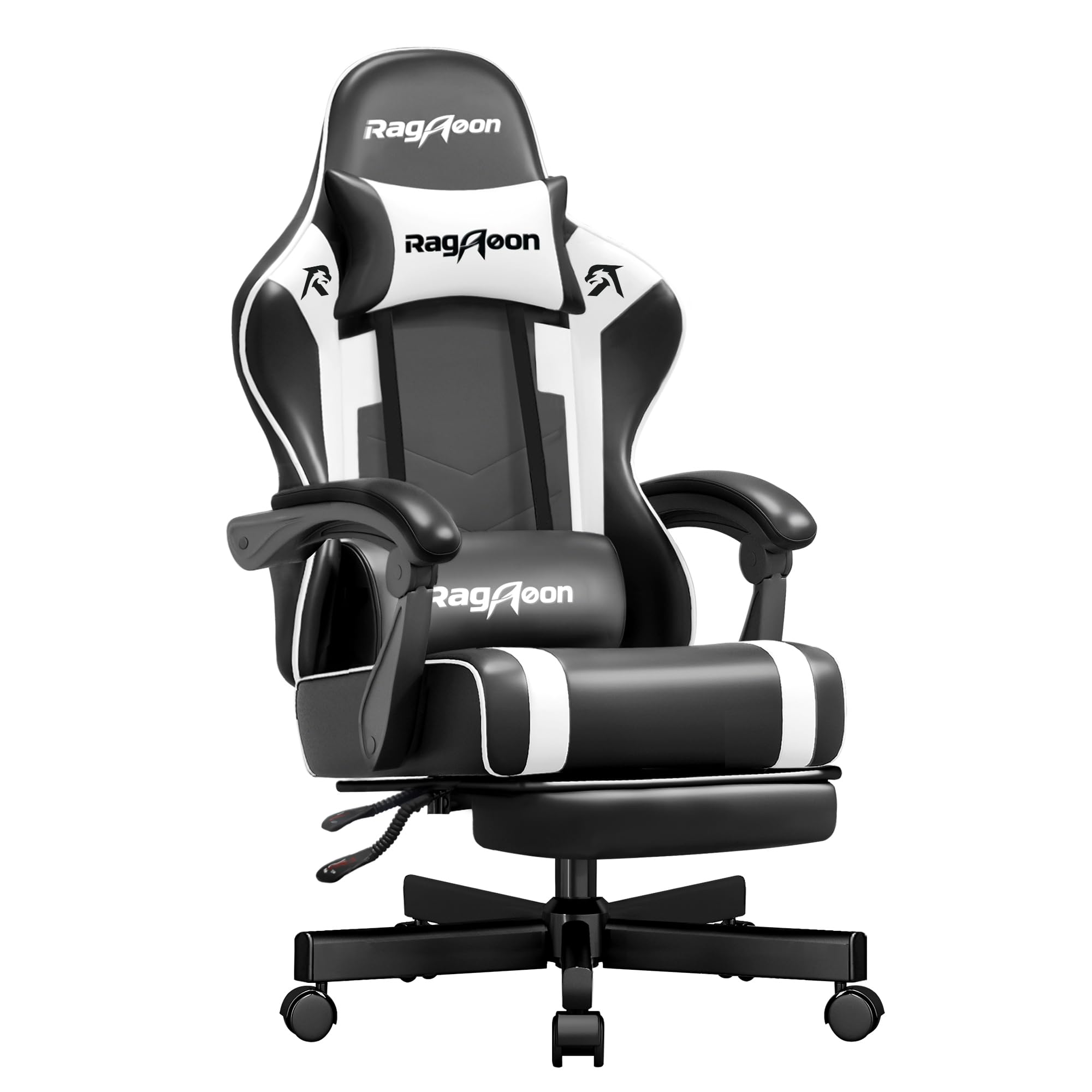 Ergonomic Gaming Chair with Footrest, Headrest & Lumbar Support