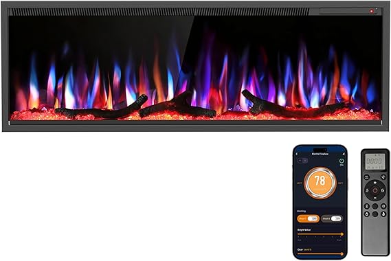 Smart Electric Fireplace – Wall Mount & Recessed
