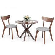 Round Dining Table Set for 2, Mid-Century Modern, 3-Piece Kitchen Bistro Set