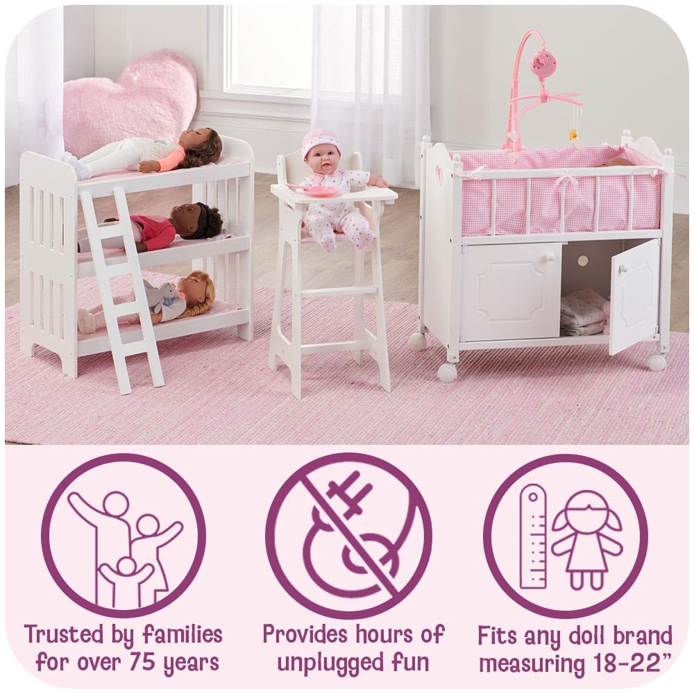 Doll Bunk Bed with Bedding & Ladder