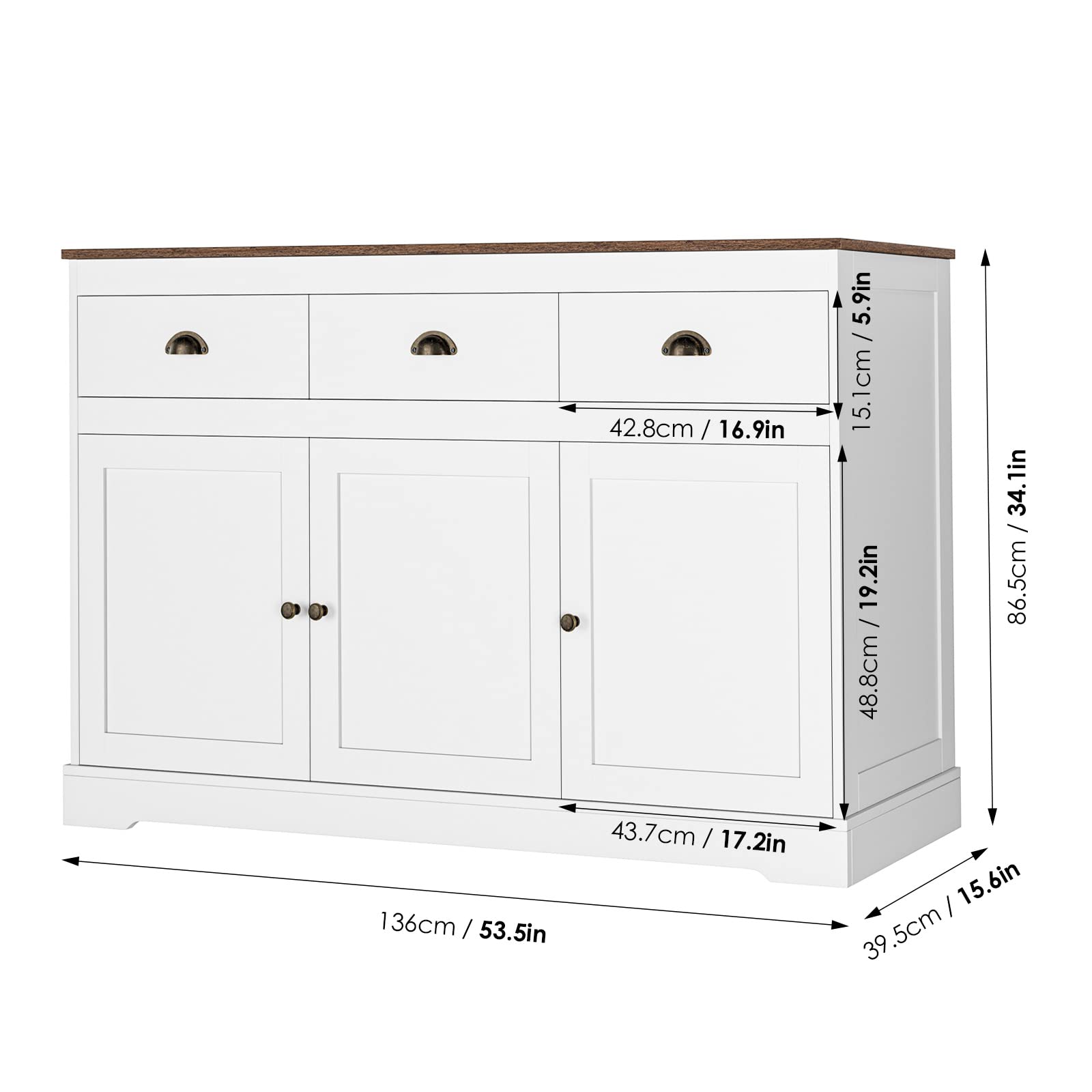 White Buffet Cabinet & Storage Sideboard