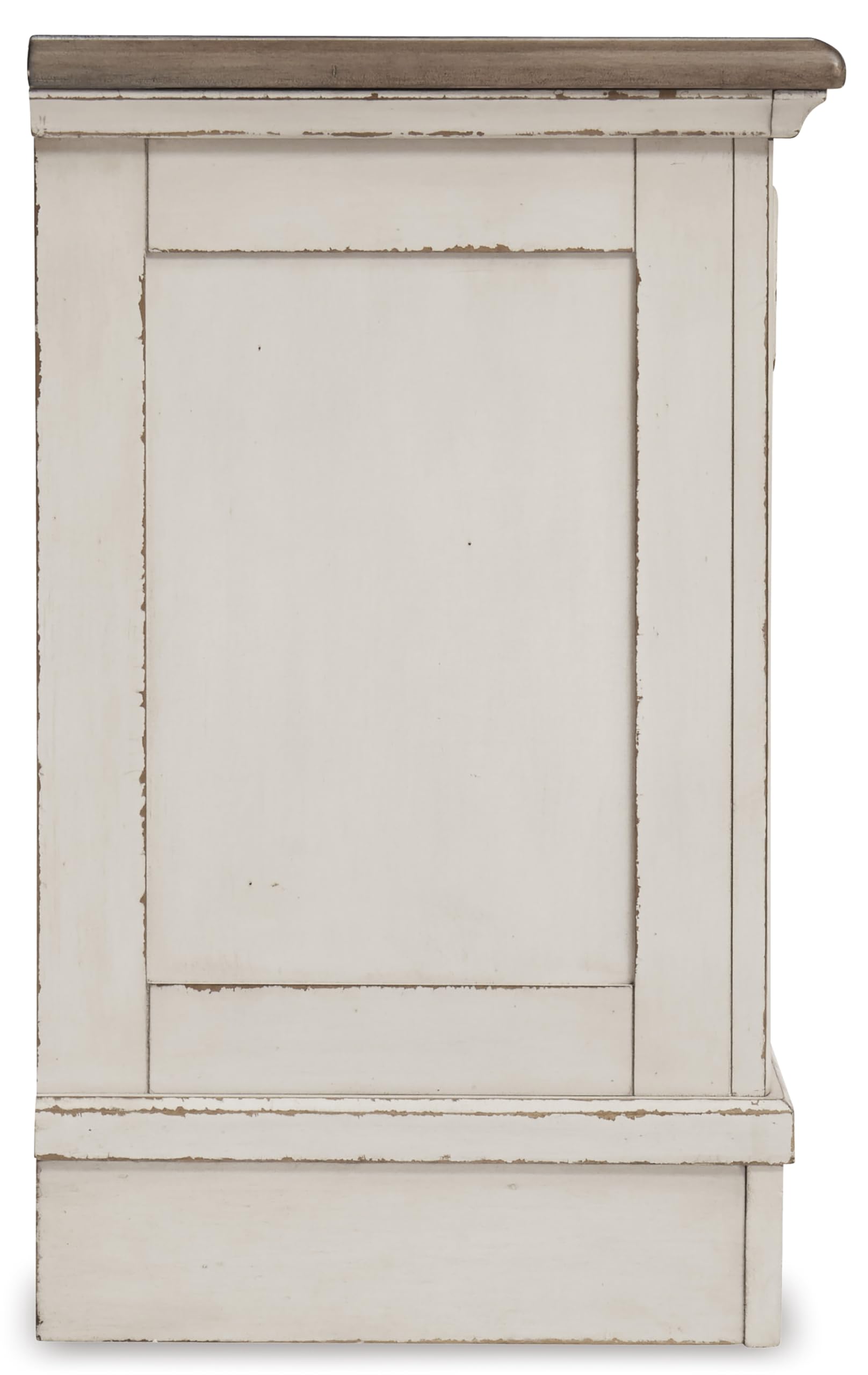 Cottage Nightstand with USB Outlets – 3 Drawer, Chipped White