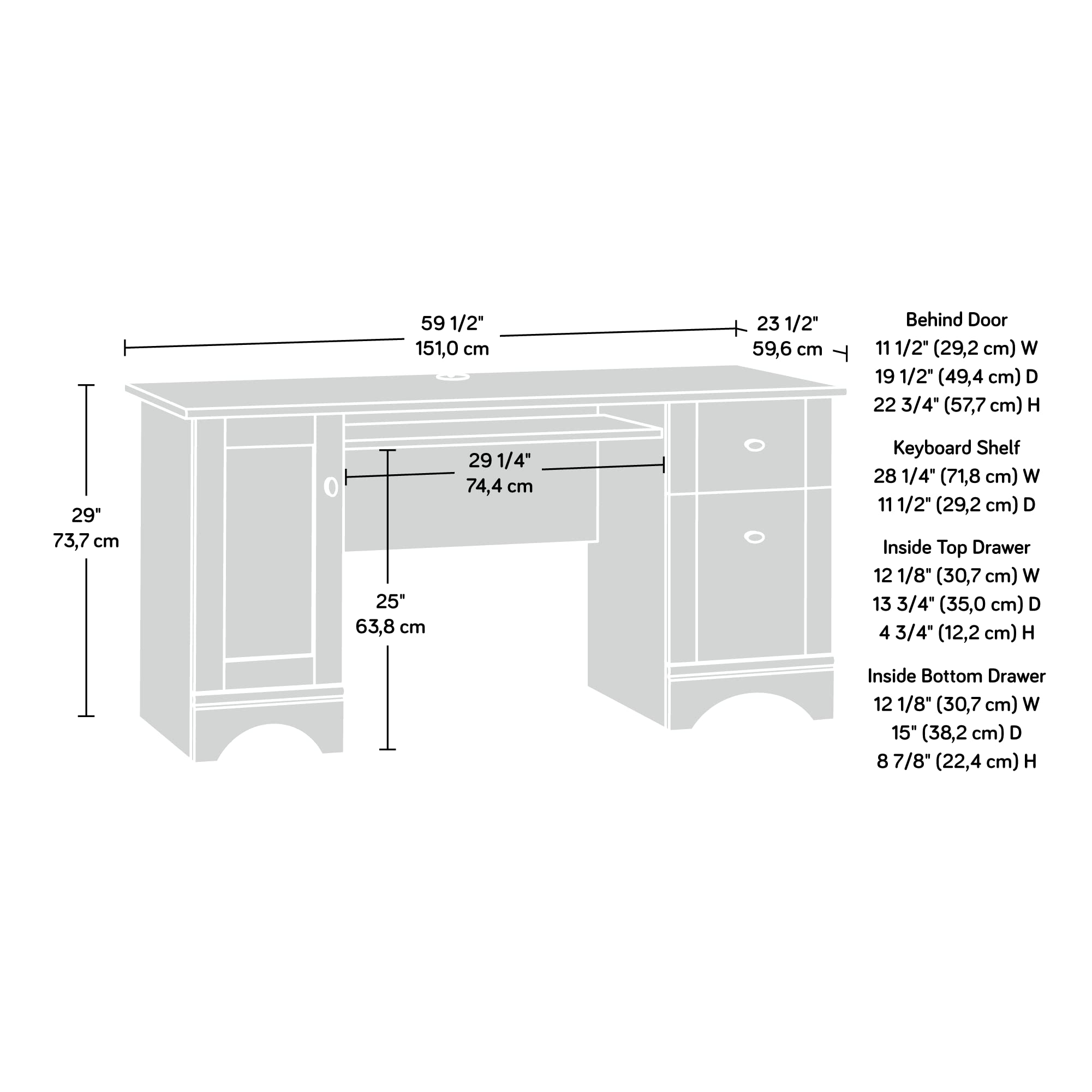 Sauder Miscellaneous Office Home Office Desk, Laurel Oak Finish
