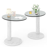 Round Glass Side Table Set