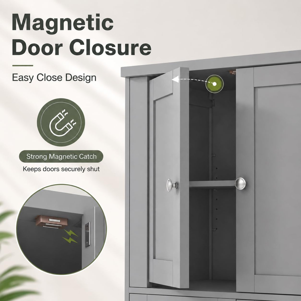 4-Door Bathroom Storage Cabinet