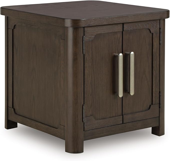 Rustic Wood Storage End Table