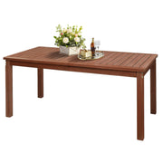 VINGLI 69-inch Large Outdoor Wood Dining Table for Patio, Solid Wood Patio Table Waterproof Wooden Table for Garden, Backyard, Deck - Durable Yard Furniture