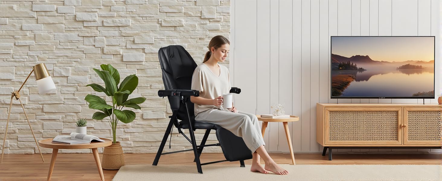 Ezencon Foldable Electric Massage Chair, Heat,Shiatsu,Vibration