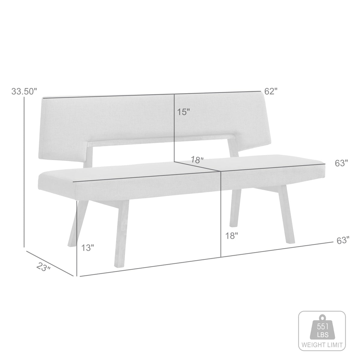 Upholstered Wood Dining Bench