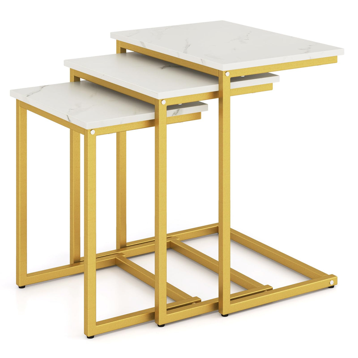 Faux Marble Nesting Tables, Set of 3