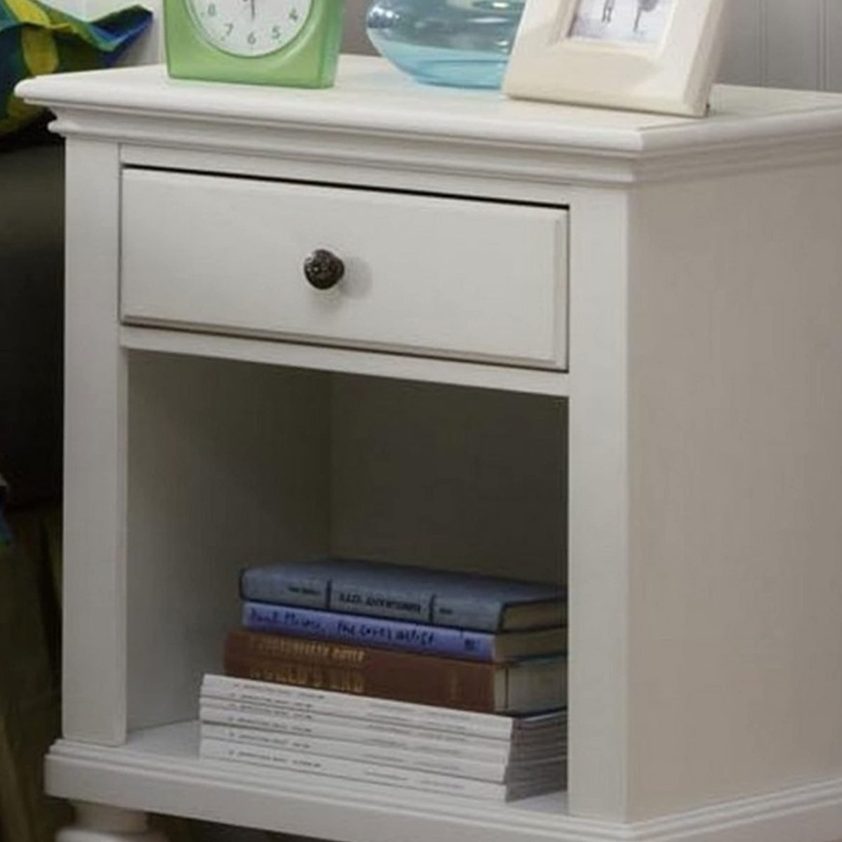 Off-White Storage Nightstand