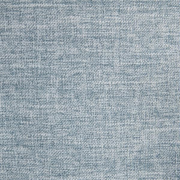 Martha Stewart Cocktail Ottoman for Living Room Fully Upholstered, Button Tufted Round Ottoman Footrest, Pleated Skirt, Extra Seating Bedroom Ottoman Furniture Decor, Terry, 32" W, Light Blue