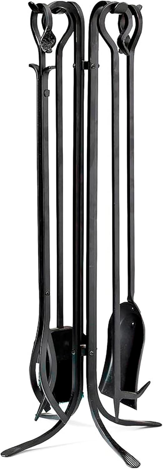 5-Piece Hand-Forged Iron Fireplace Tool Set 32.5"