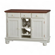 A-America British Isles Dining Solid Rubberwood Dining Server, Farmhouse Buffet Cabinet with Storage for Kitchen Dining Room, Merlot/Buttermilk