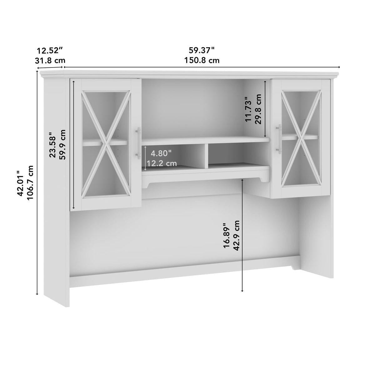 Farmhouse Glass Door Storage Hutch