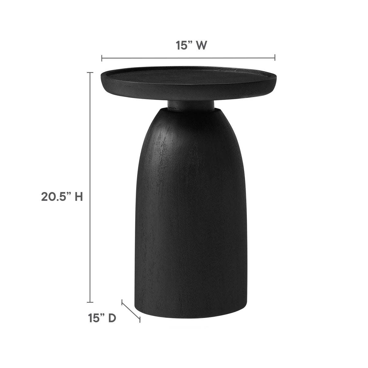 Solid Mango Wood Drum Side Table