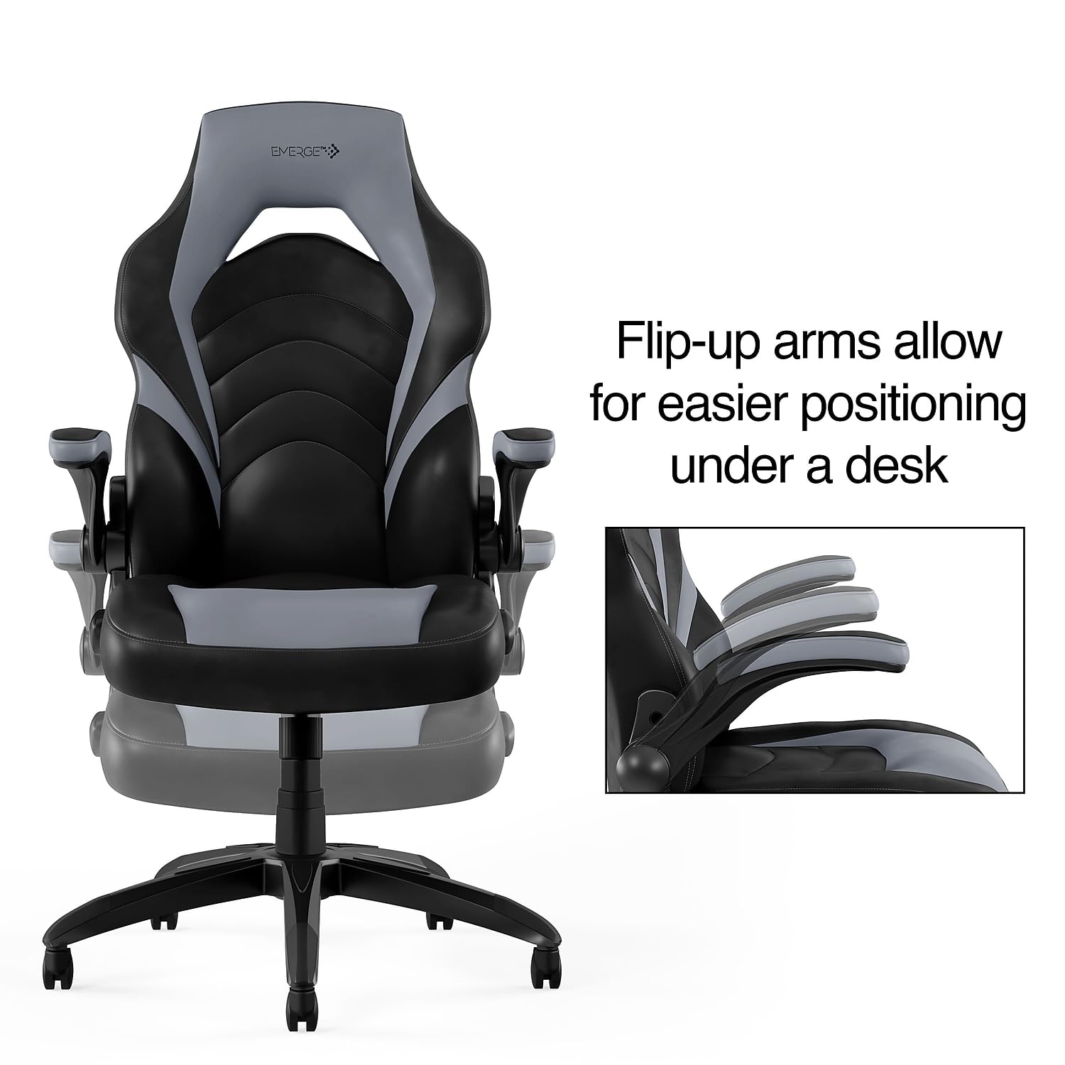 Ergonomic Gaming Chair with Adjustable Height & Flip-Up Armrests
