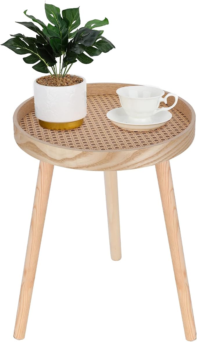 Round Rattan Coffee Table Set