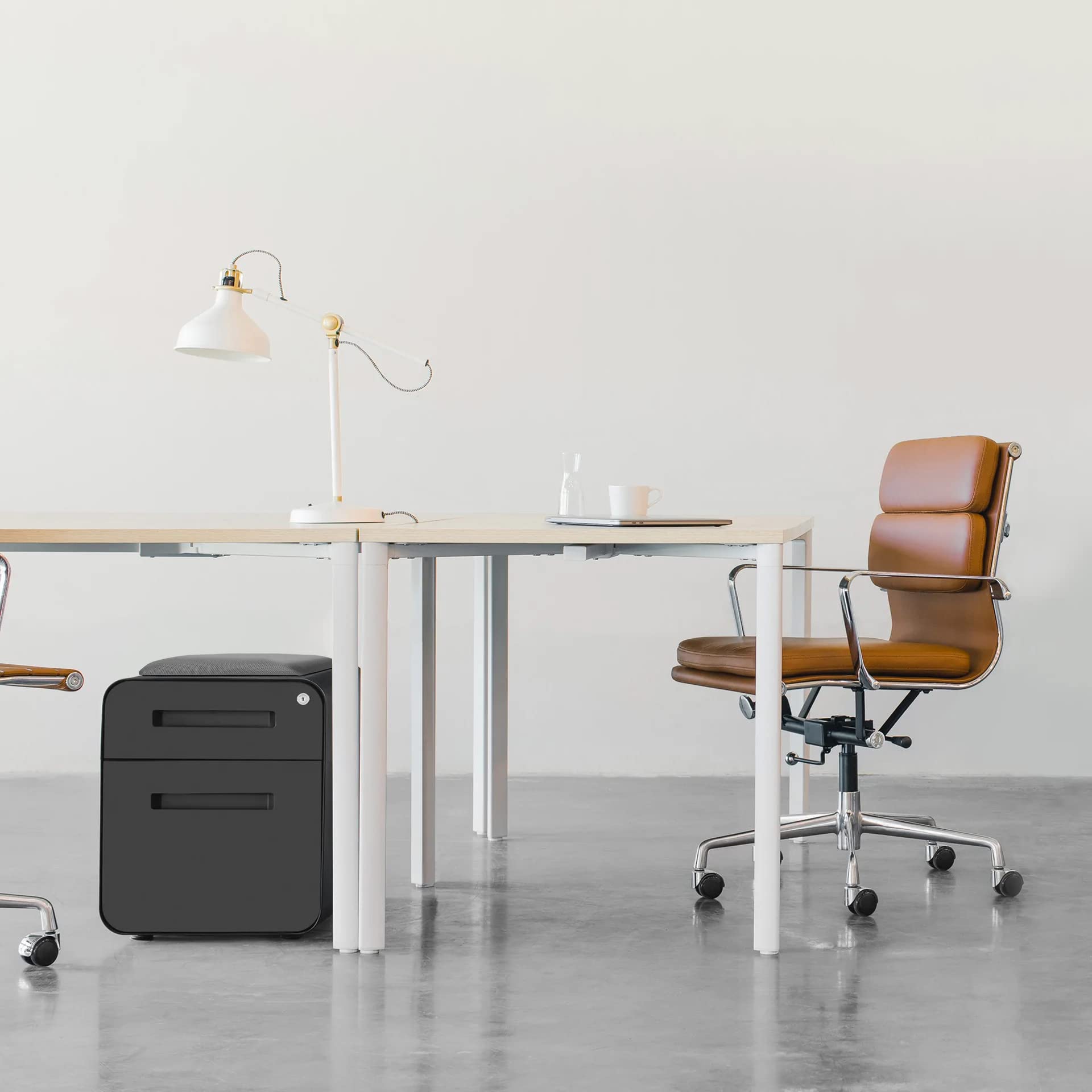 2-Drawer Seated Mobile File Cabinet with Cushion