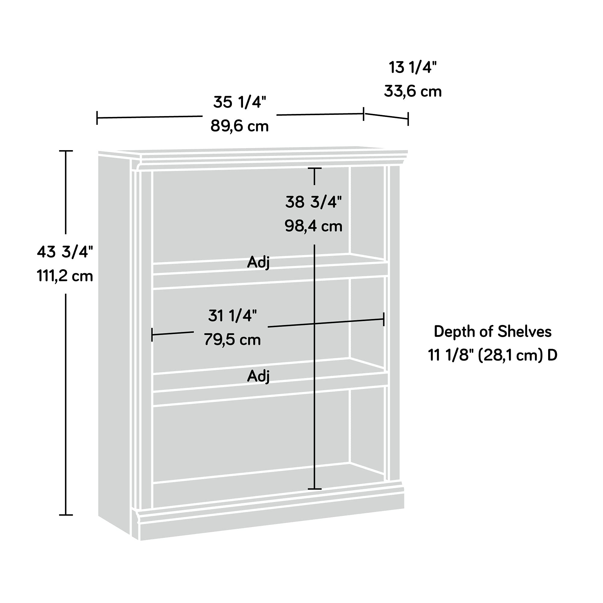 Sauder Bookcases Bundle - 5 Shelf and 3 Shelf (Oiled Oak Finish)