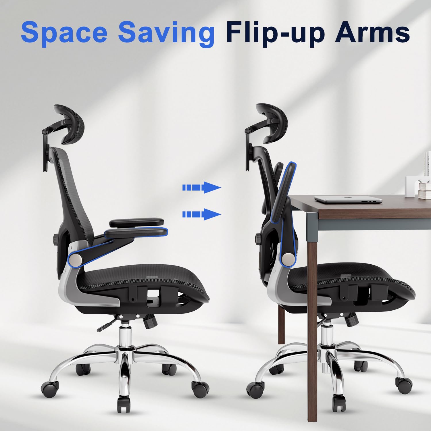 Ergonomic Mesh Office Chair with 3D Armrests & Lumbar Support