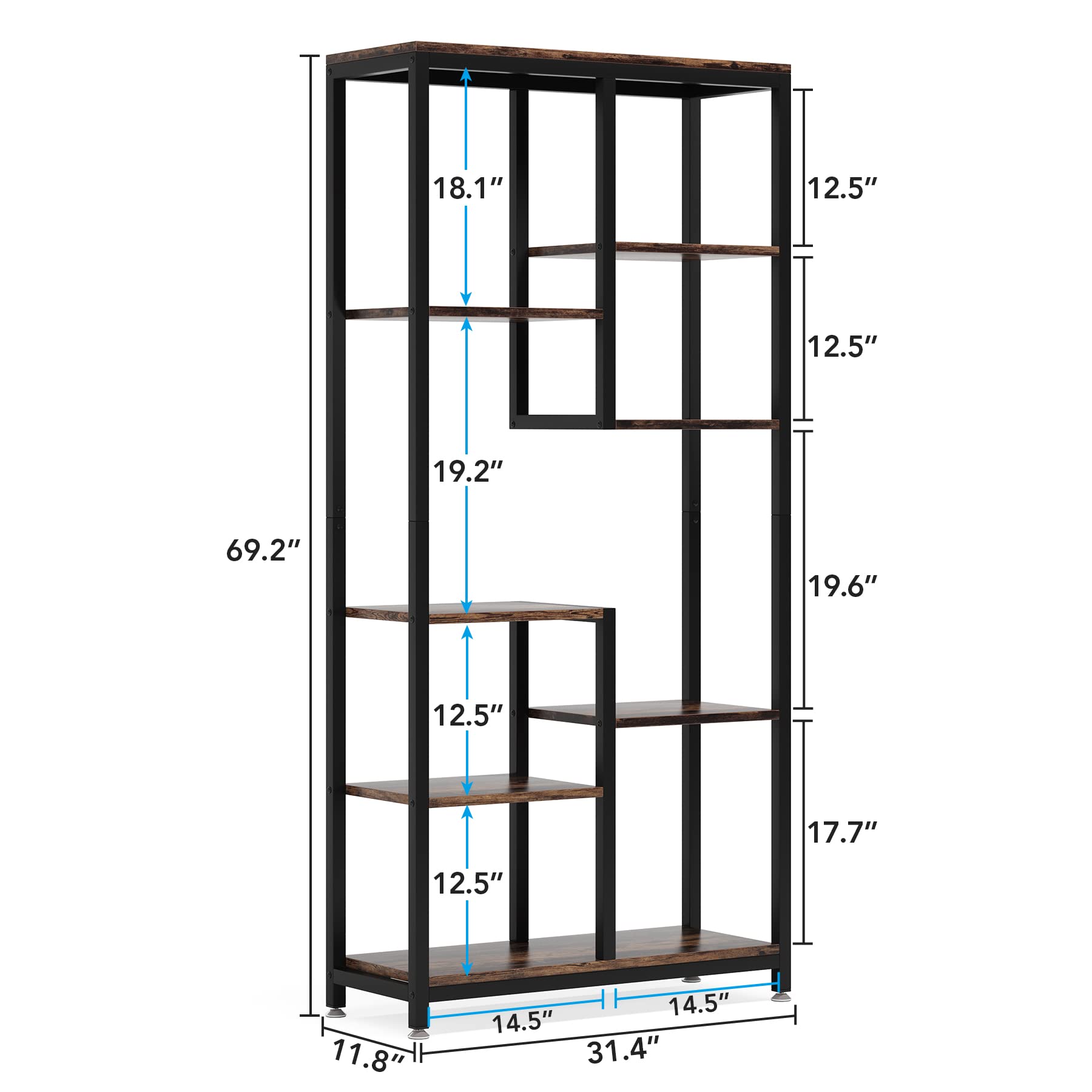 8-Shelf Industrial Bookcase