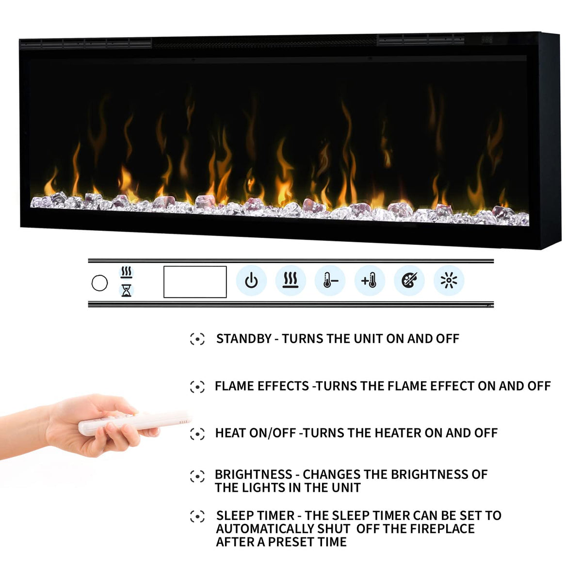 Built-In Linear Electric Fireplace