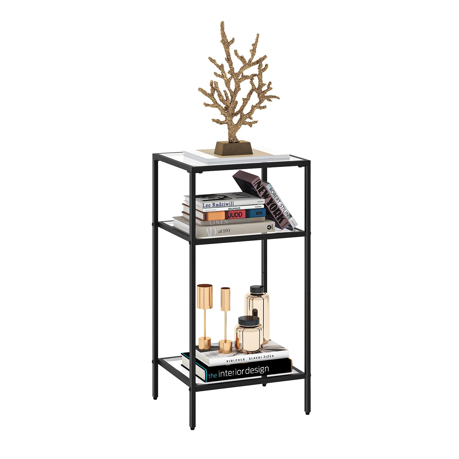 3-Tier Glass Side Table Set of 2