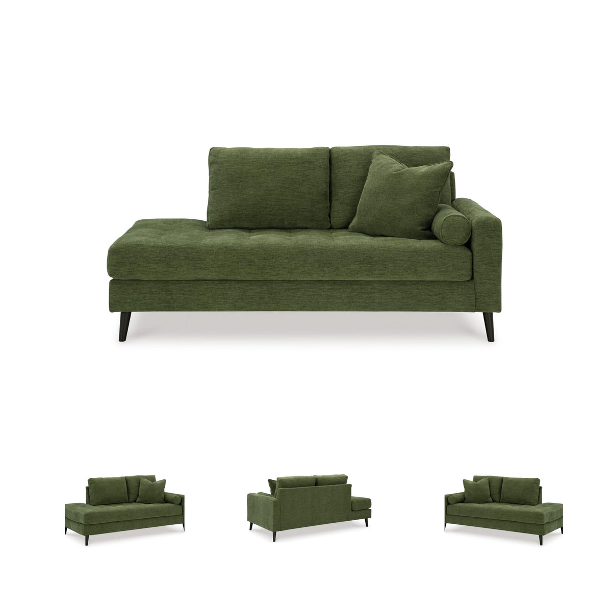 Olive Green Tufted Corner Chaise