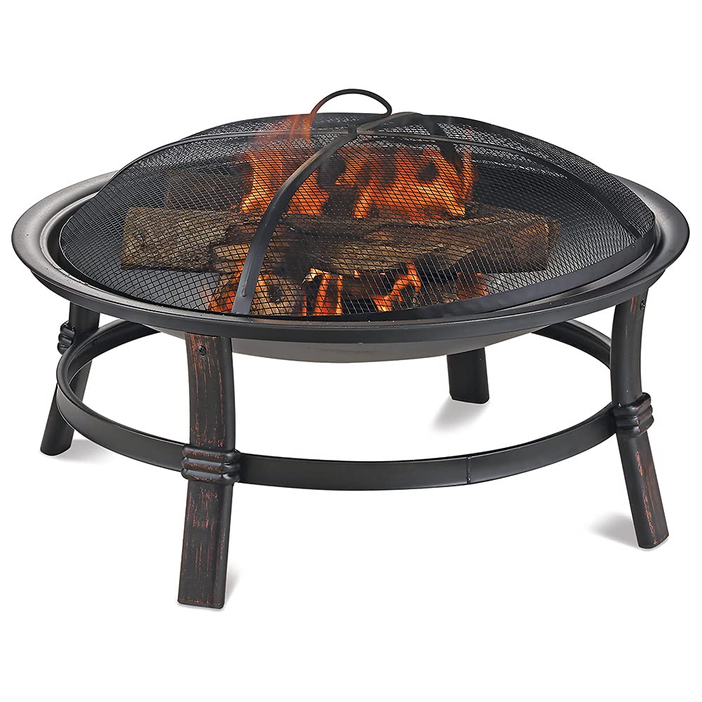 Brushed Copper Wood-Burning Fire Pit