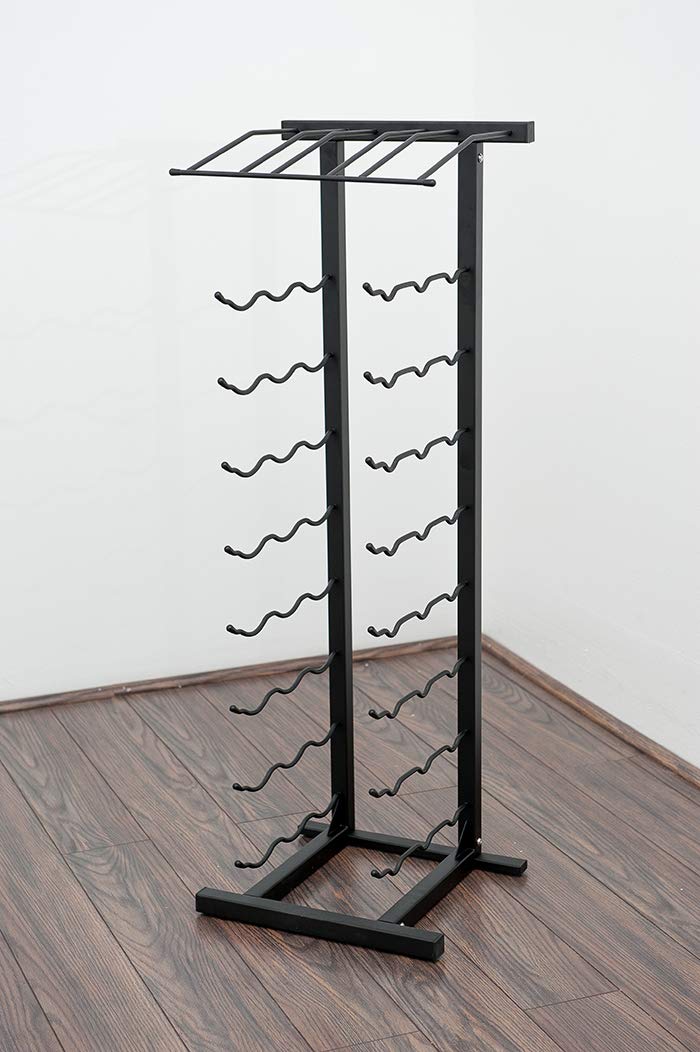 VintageView Point of Purchase Diplay - 27 Bottle Floor Wine Rack (Satin Black) Stylish Modern Wine Storage with Label Forward Design