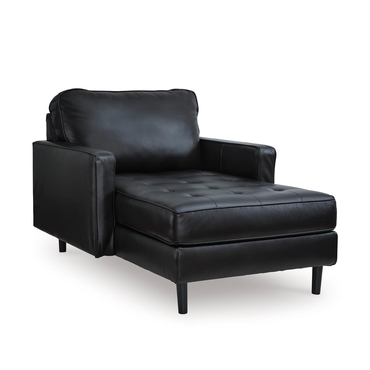Black Leather Chaise Lounge