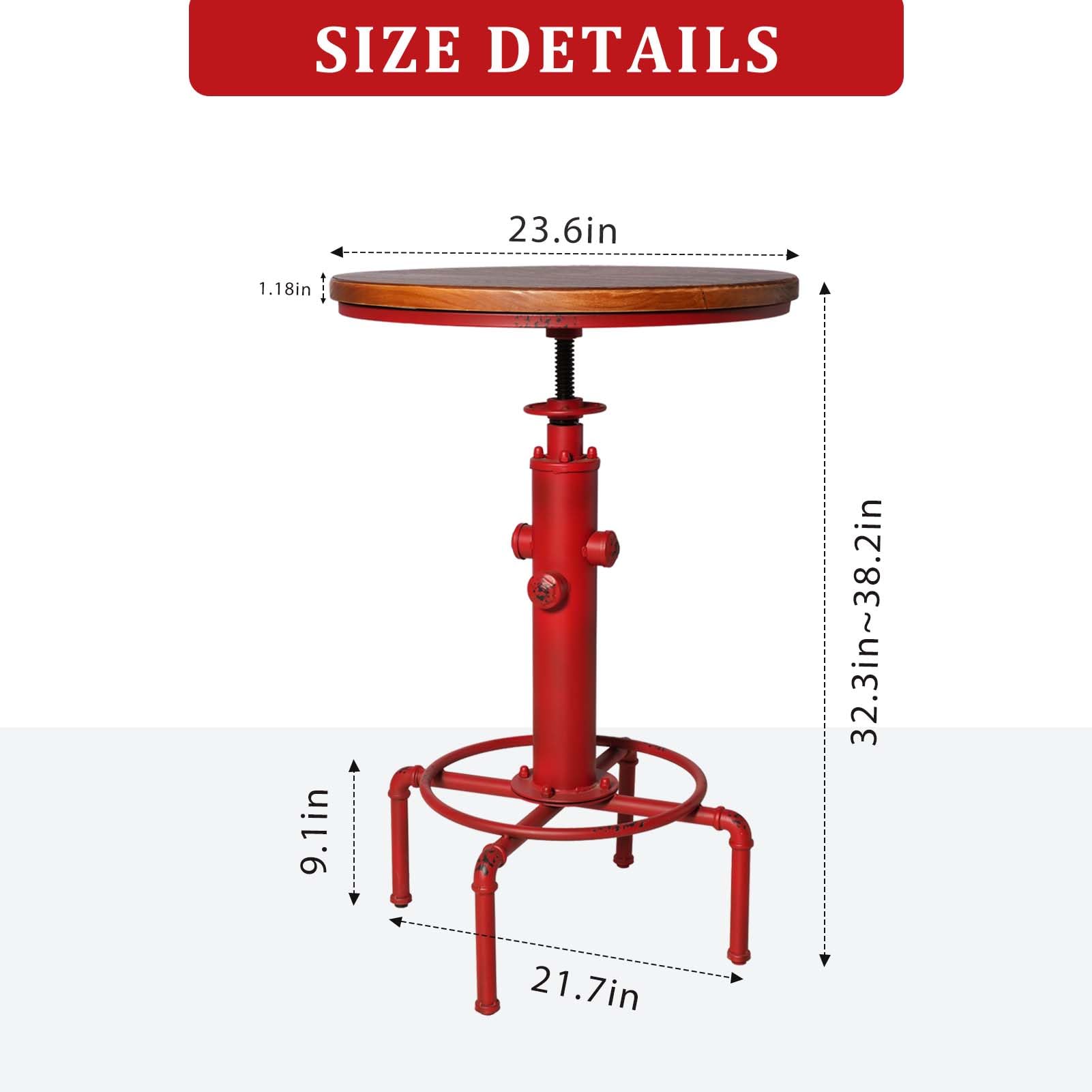 Adjustable Industrial Bar Table