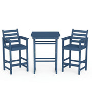 Adirondack Bar Set 3-Piece HDPE Outdoor – 2 Bar Chairs & Table