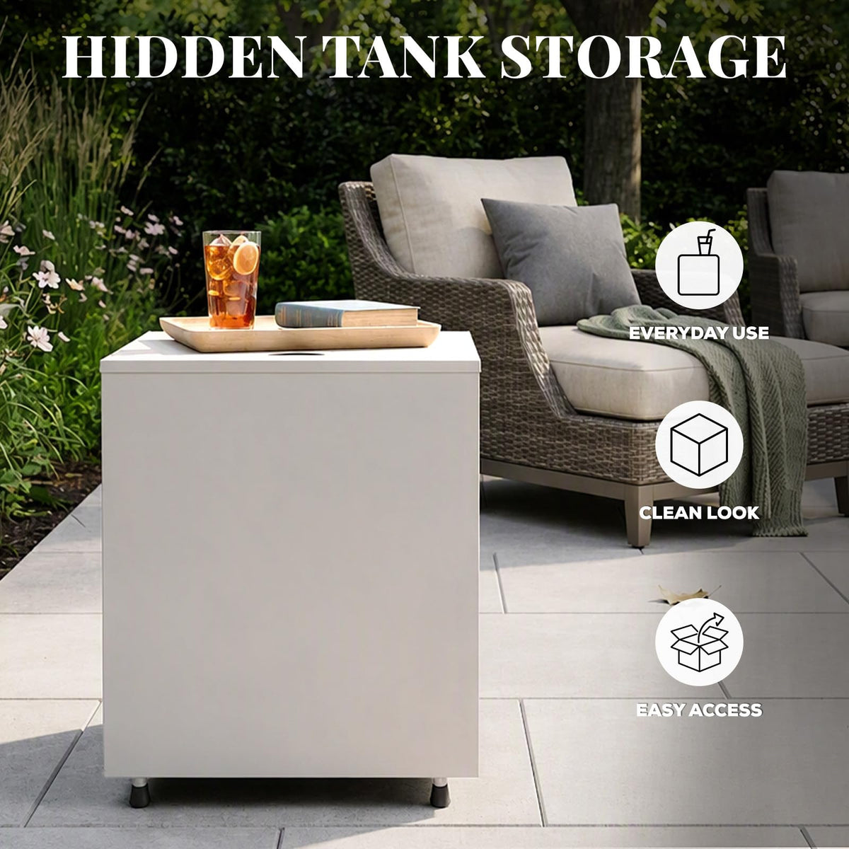 hykolity 50" Outdoor Fire Pit Table, Propane Fire Pit with Tank Holder, 50,000 BTU 2 in 1 Gas Fire Pit for Outside Patio & Backyard with Lid, Fire Glass Beads & Cover, CSA Certified