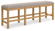 Counter Height Dining Bench, Light Brown & Light Gray