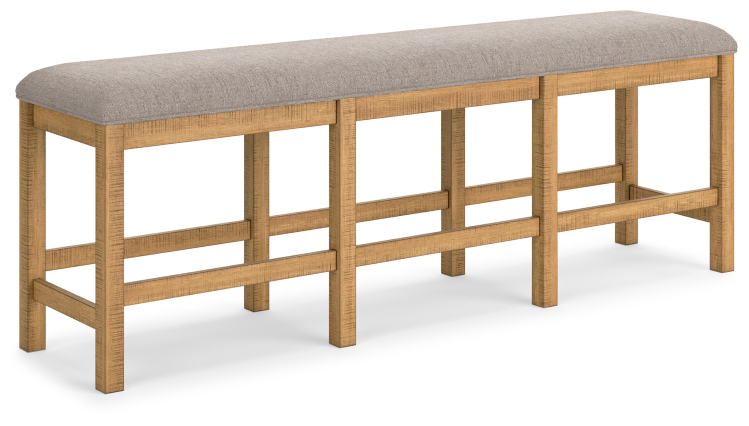 Counter Height Dining Bench, Light Brown & Light Gray