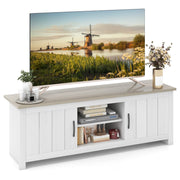 57" TV Stand with Cabinets & Open Shelves