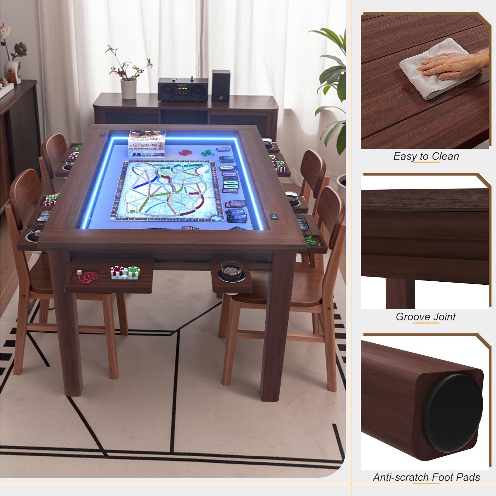 2-in-1 LED Board Game & Dining Table