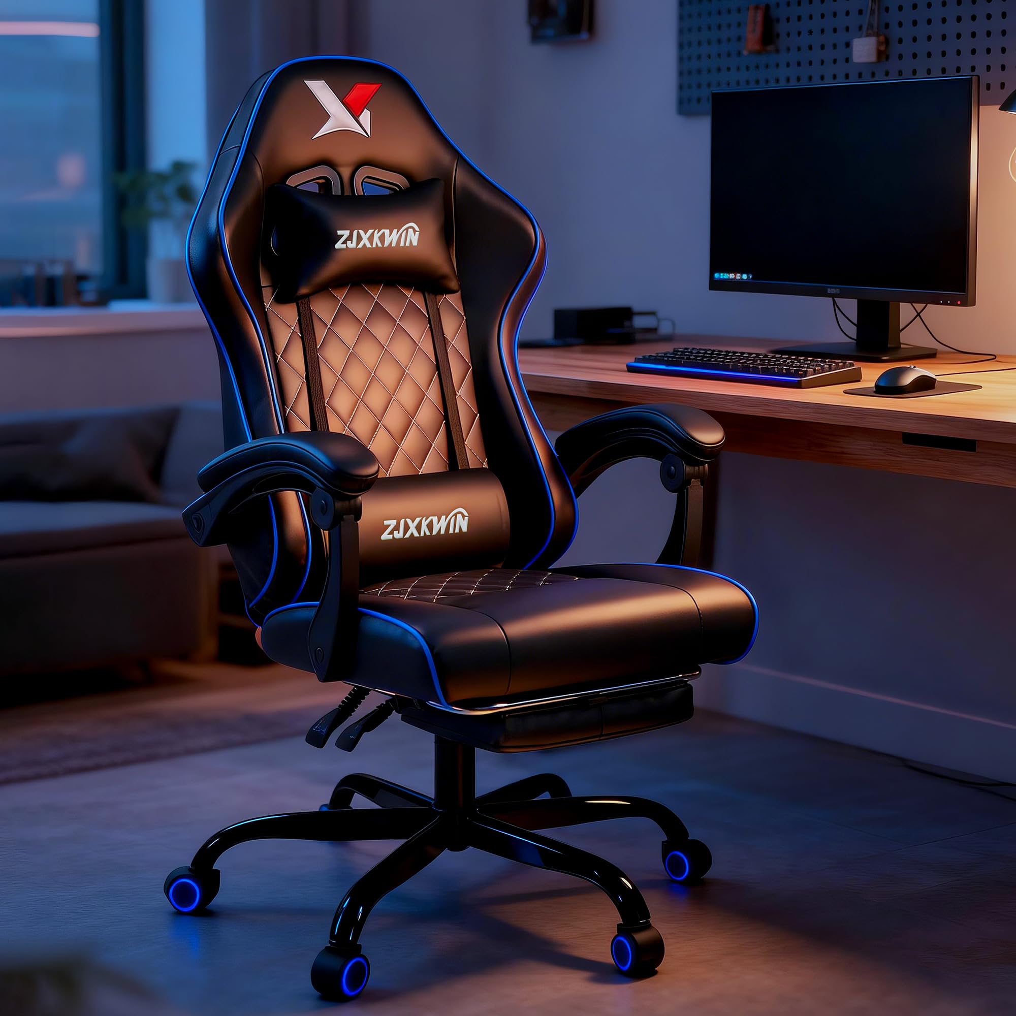 Ergonomic High-Back Gaming Chair with Footrest & Lumbar Support