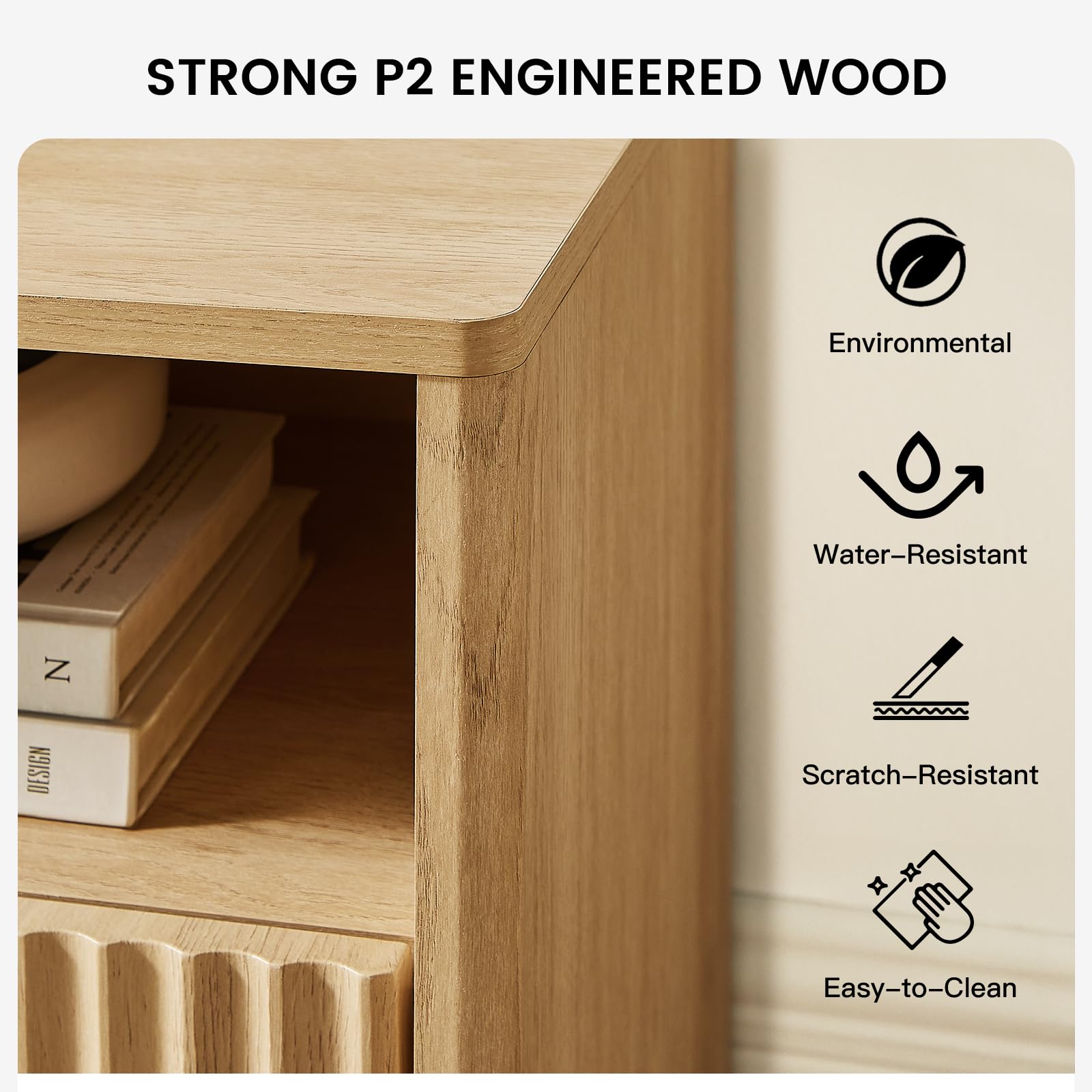 Fluted TV Stand for TVs Up to 65"