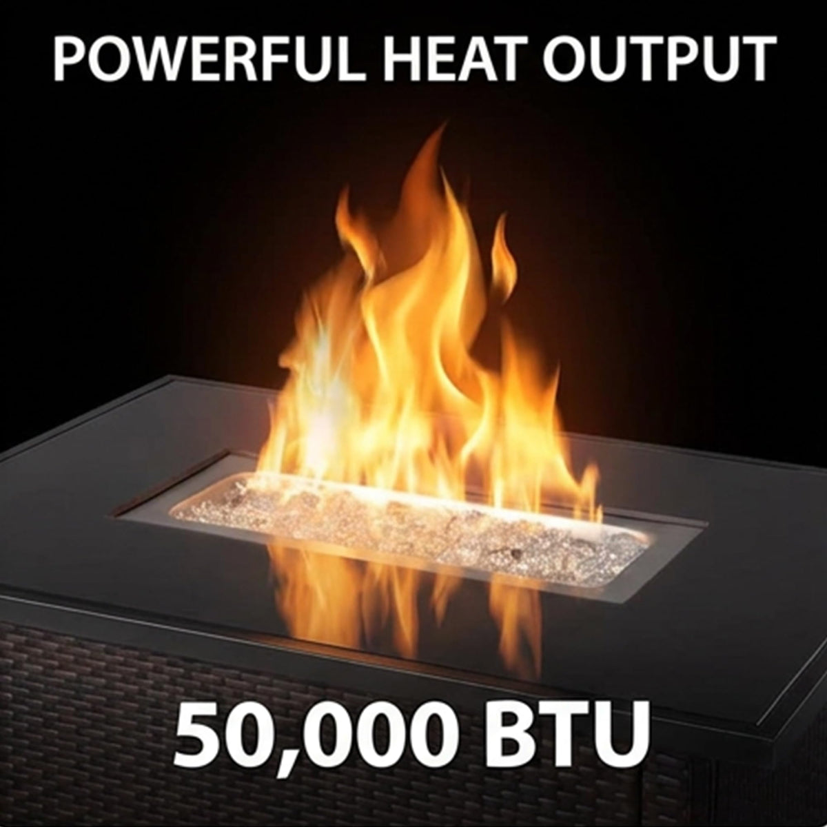 Rectangular Gas Fire Pit Table