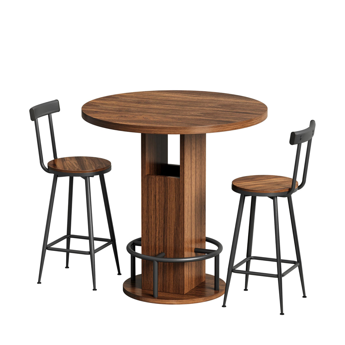 3-Piece Round Bar Table Set