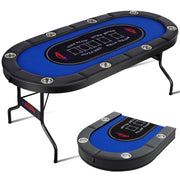 8-Player Folding Poker Table with Cup Holders & Padded Rails