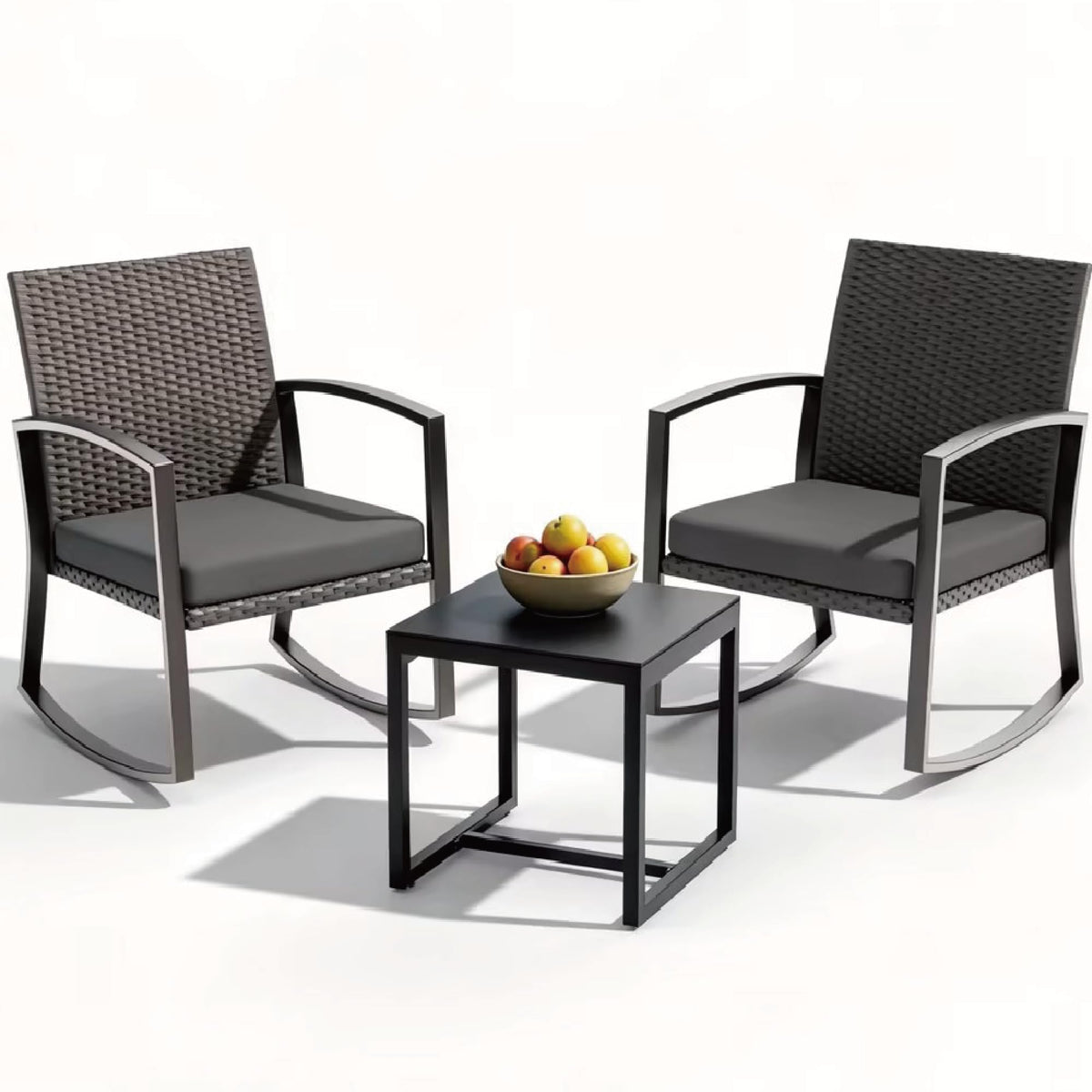 3-Piece Wicker Patio Rocking Set
