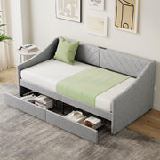 Twin Size Daybed with Storage Drawers & Charging Station