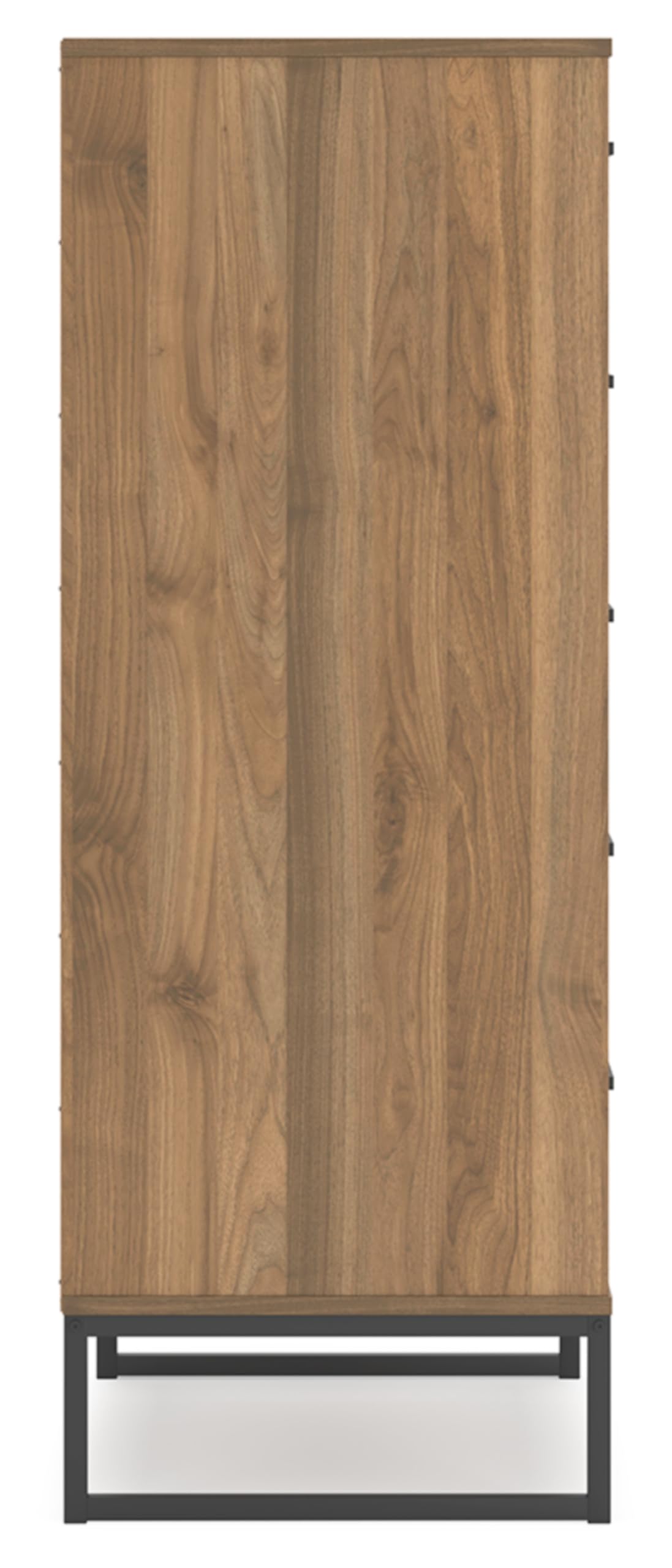 Signature Design by Ashley Deanlow Mid-Century Modern Chest of Drawers with Dark Pewter-Tone Legs and Handles, 5 Storage Drawers, Wood, 50.67" High, Brown