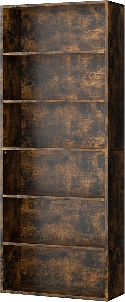 6-Tier Tall Bookcase with Open Shelves